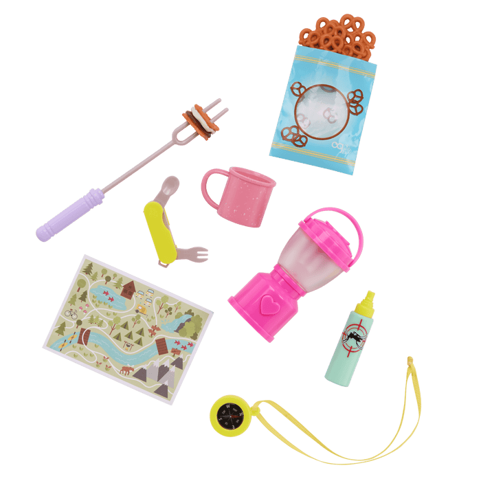 Our Generation 18-inch Doll Elissa with camping accessories