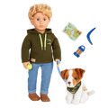 Our Generation 18-inch Boy Doll Elliot & Pet Dog Plush Accessories