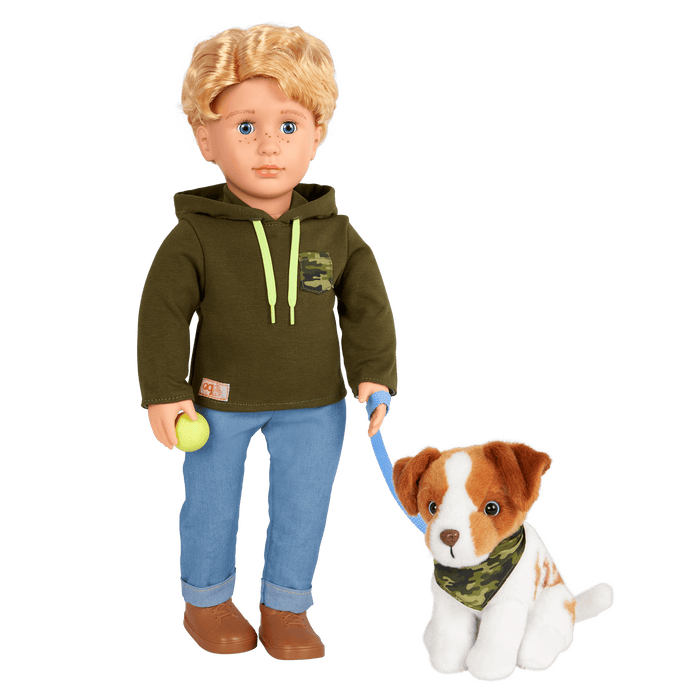 Our Generation 18-inch Boy Doll Elliot & Pet Dog Plush Accessories