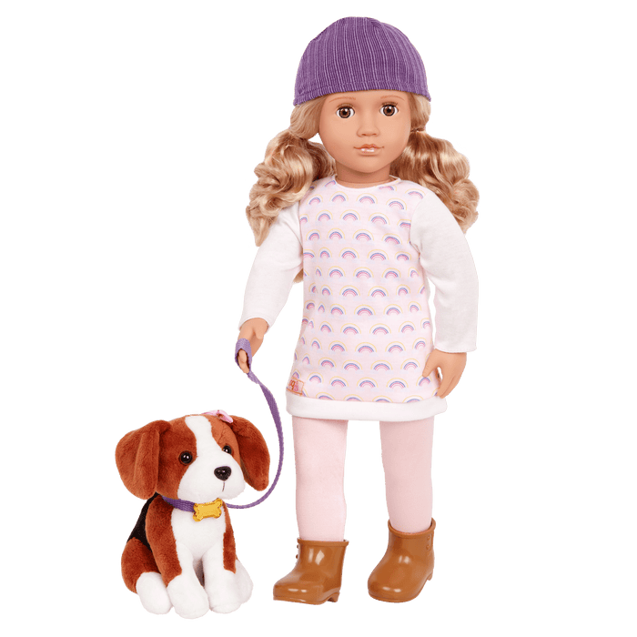 Our Generation 18-inch Doll Ember & Pet Dog Plush Elsie