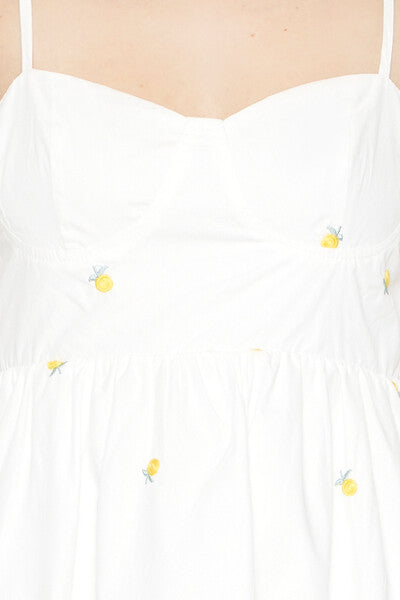 Embroidered Floral Bustier Mini Dress