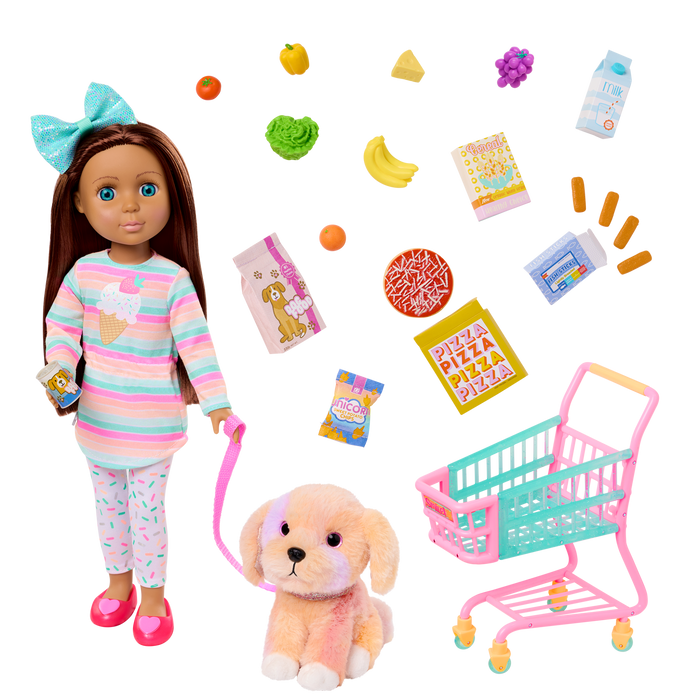 Emmie, Biscuit & Shopping Cart Playset - Glitter Girls