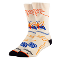 Pair of socks with butterfly design on a white background