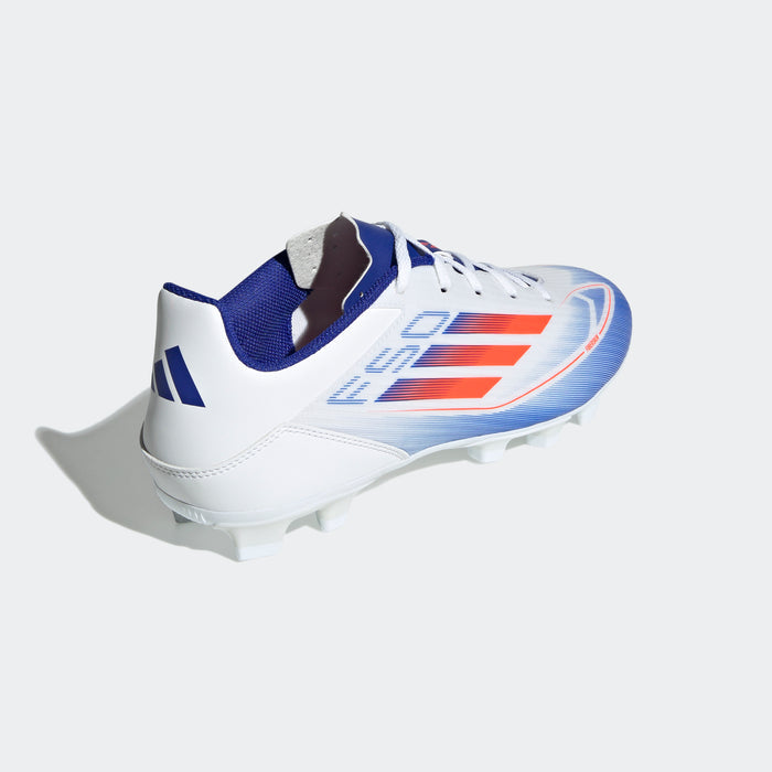 adidas F50 CLUB Flexible Ground Soccer Shoes | Cloud White / Solar Red / Lucid Blue | Men's