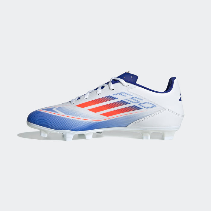 adidas F50 CLUB Flexible Ground Soccer Shoes | Cloud White / Solar Red / Lucid Blue | Men's