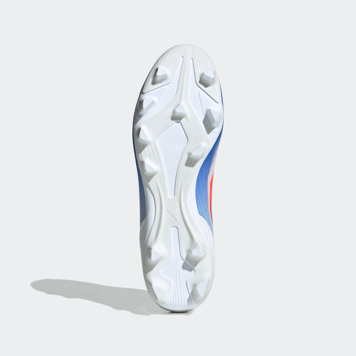 adidas F50 CLUB Flexible Ground Soccer Shoes | Cloud White / Solar Red / Lucid Blue | Men's