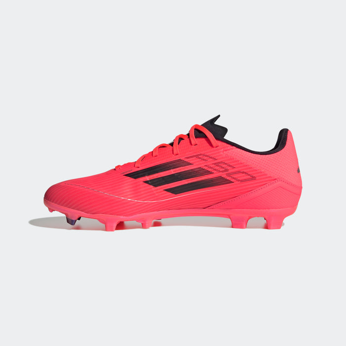 adidas F50 LEAGUE Firm/Multi-Ground Soccer Cleats | Turbo-Aurora Black-Platinum Metallic | Men's