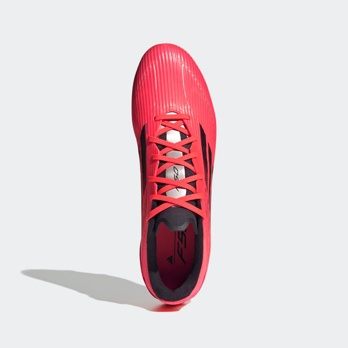 adidas F50 LEAGUE Firm/Multi-Ground Soccer Cleats | Turbo-Aurora Black-Platinum Metallic | Men's