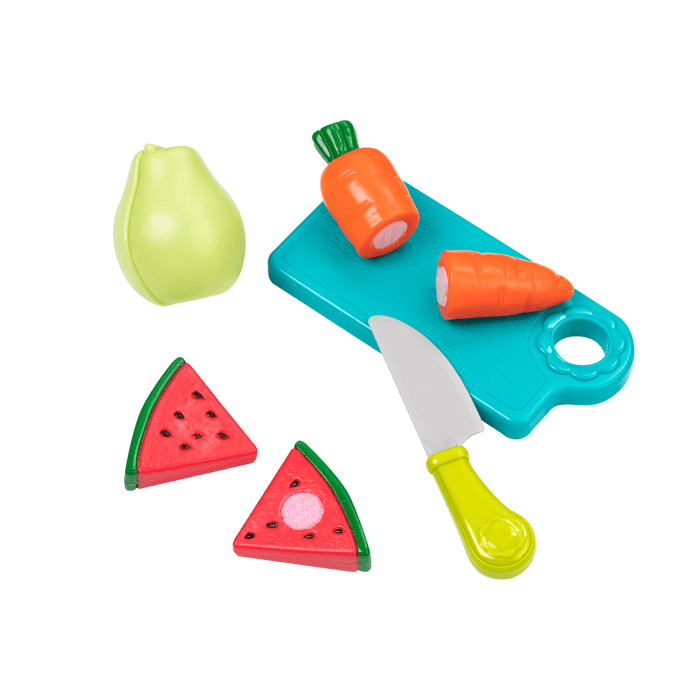 Toy food and basket for toddlers and kids.