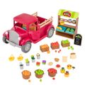 Toy truck with with food and market stand