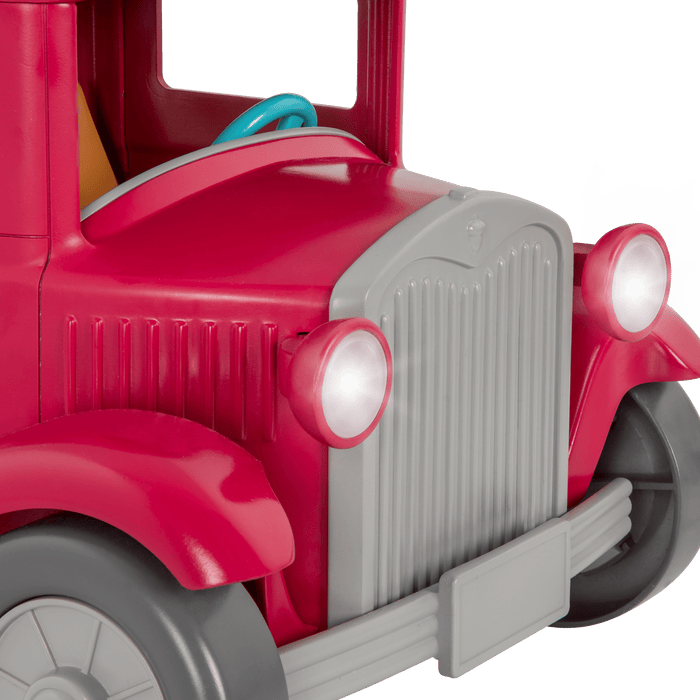 Toy truck with with food and market stand