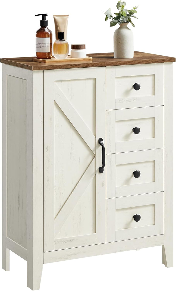 Farmhouse Bathroom Floor Cabinet with 4 Drawers - Canva Home