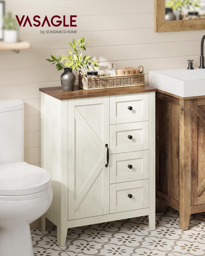 Farmhouse Bathroom Floor Cabinet with 4 Drawers - Canva Home