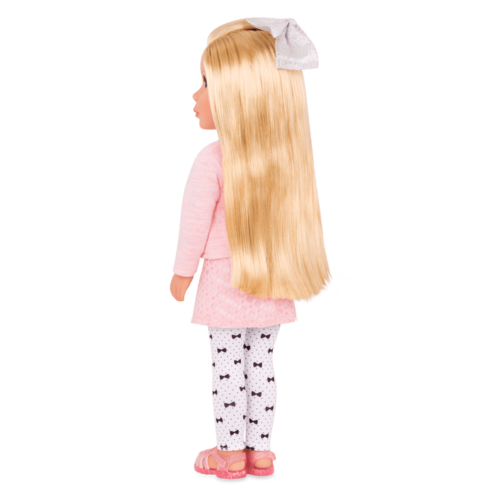 14-inch posable doll blonde hair and green eyes