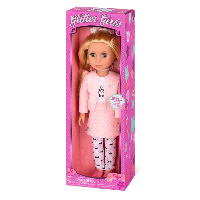 14-inch posable doll blonde hair and green eyes