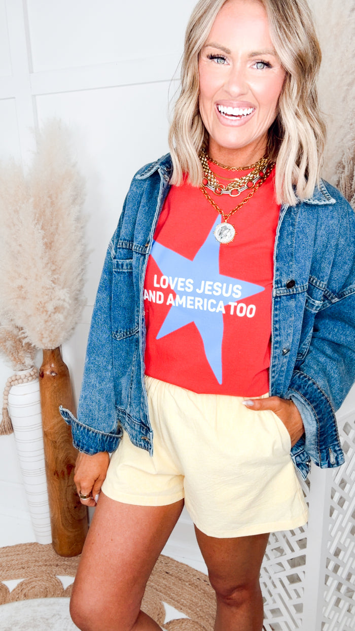 -FINAL SALE- Loves Jesus & America Too Tee