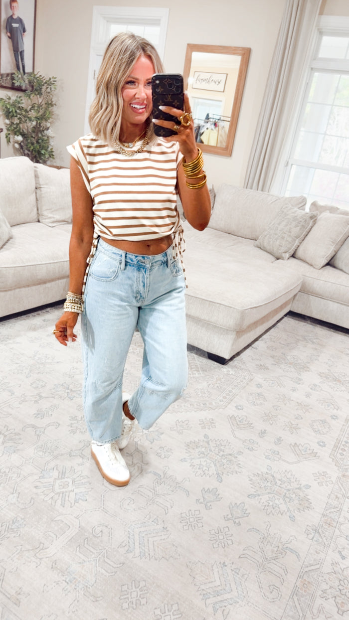 - FINAL SALE- The Shoreline Stripe Top-Clay
