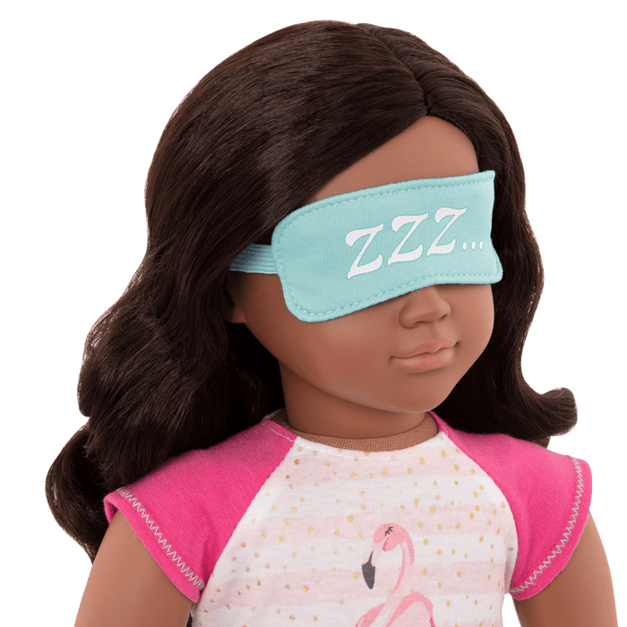 Flamingo Dreaming Pajama Outfit for 18-inch Dolls Pink Slippers