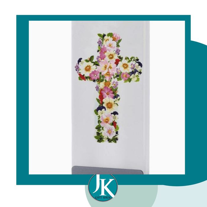Flower Cross Flat Candle