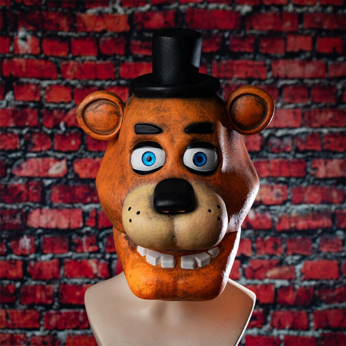 FNAF Freddy Fazbear Mask - Full Head Replica - Halloween Horror Prop