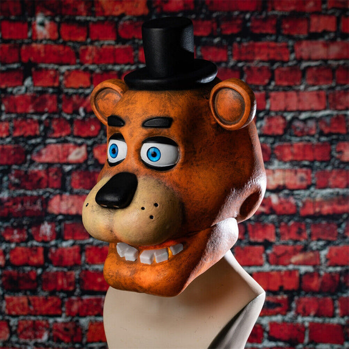 FNAF Freddy Fazbear Mask - Full Head Replica - Halloween Horror Prop