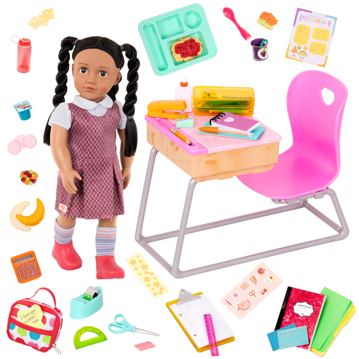 Our Generation Doll Frederika & School Desk Bundle