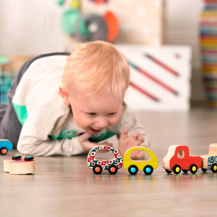 Mini wooden purple race car