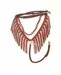 fringe breast collar red tan and brown with a wither strap