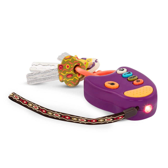 Purple toy car keys.