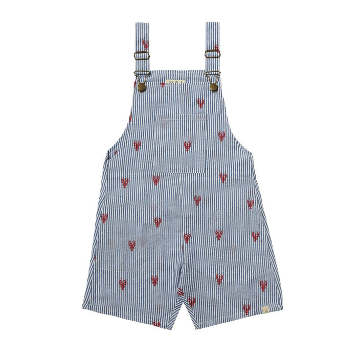 GALLEON Woven Buckle Overalls - Lobster Seersucker