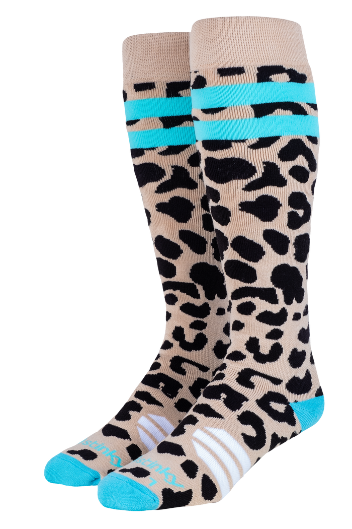 Knew socks with leopart patterns