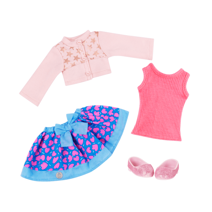 Cardigan outfit for 14-inch doll