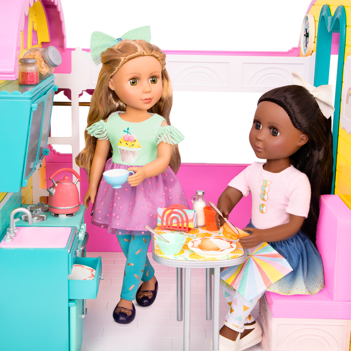 14-inch doll with breakfast playset