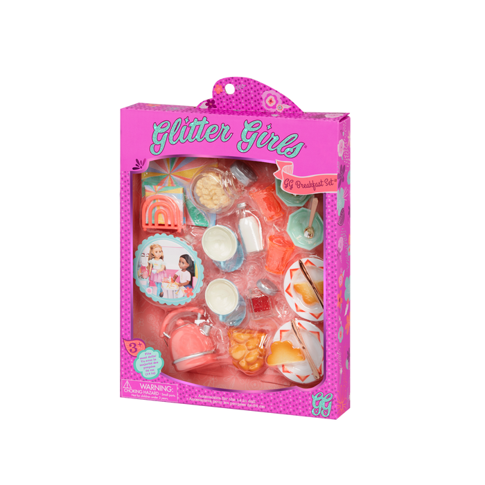 14-inch doll with breakfast playset