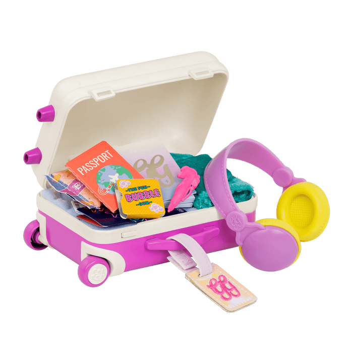 Carry-on luggage playset with travel accessories