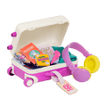Carry-on luggage playset with travel accessories