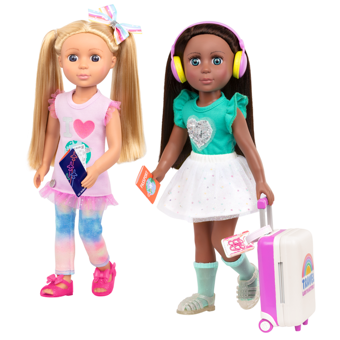 Carry-on luggage playset with travel accessories