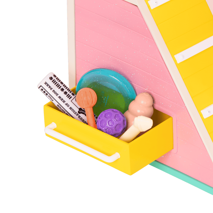Chihuahua plushie inside toy dog house