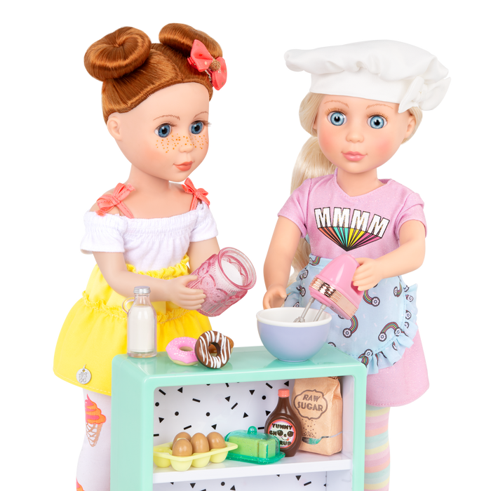14-inch doll baking donuts