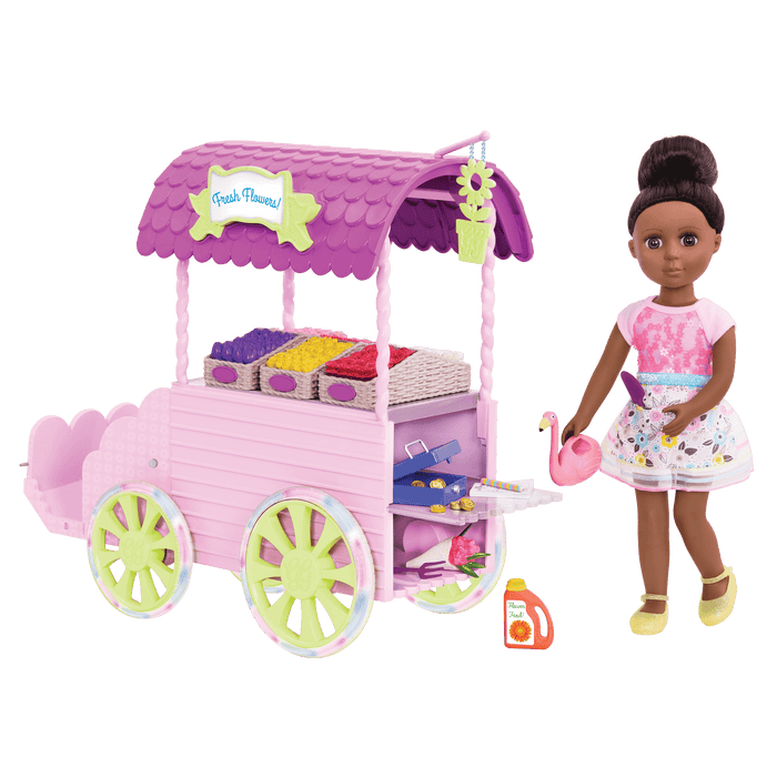 14-inch doll with flower carriage