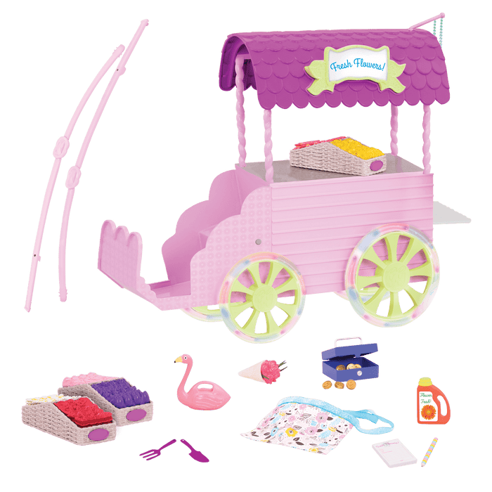 14-inch doll with flower carriage