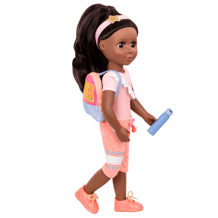 14-inch doll using gymnastic playset