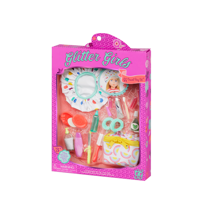 Two 14-inch dolls using travel bag and accessory playset