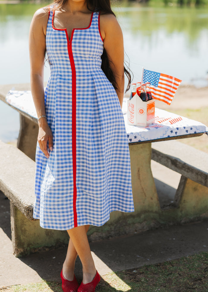 Gingham Midi Dress