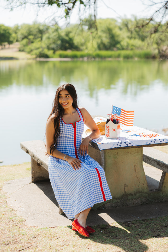 Gingham Midi Dress