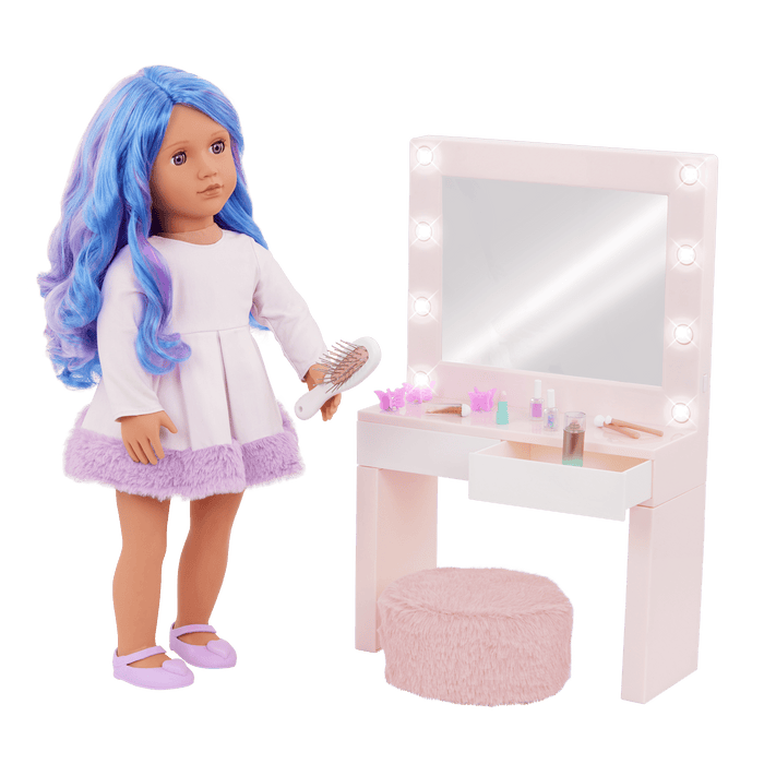 Our Generation Glam & Glow Vanity Table Set for 18-inch Dolls