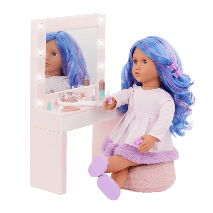 Our Generation Glam & Glow Vanity Table Set for 18-inch Dolls