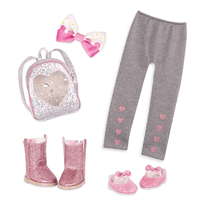 Glitter-themed clothes for 14-inch doll