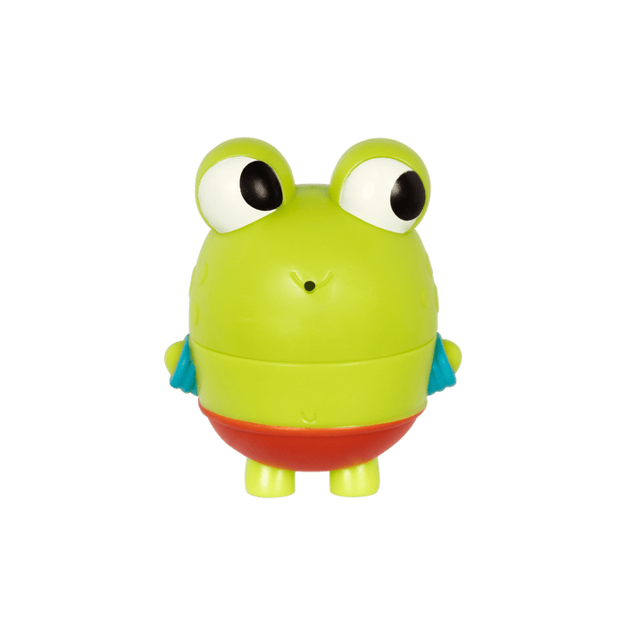 Frog squirt and light-up whale bath toys.