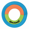 The GO! Play-Beamo GO! Play Beamo 10in Flying Disc is a kid-safe circular toy with a blue outer edge, orange and green inner sections, and "BEAMO" printed in black on the green—ideal for outdoor fun.